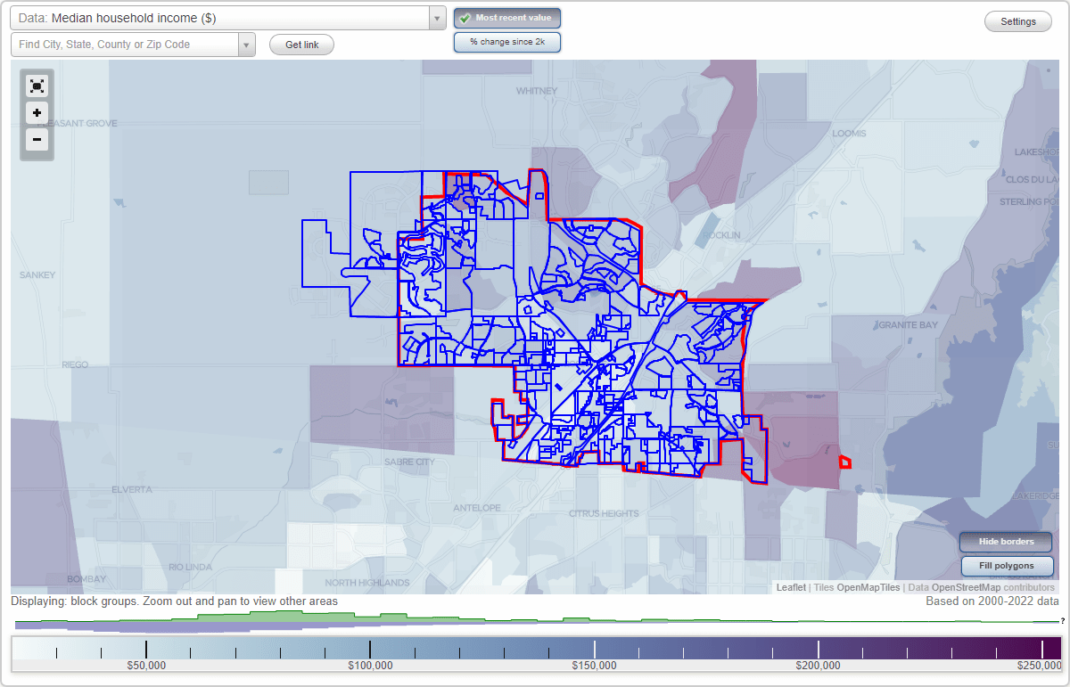 Roseville, CA Neighborhood Map House Prices, Occupations