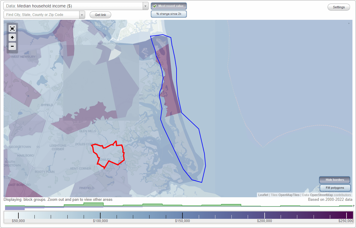 Rowley, MA Neighborhood Map House Prices, Occupations list