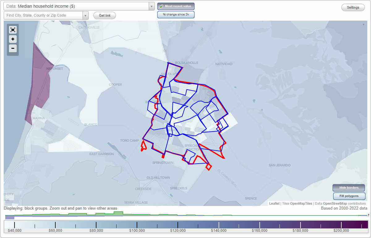Salinas, CA Neighborhood Map House Prices, Occupations list