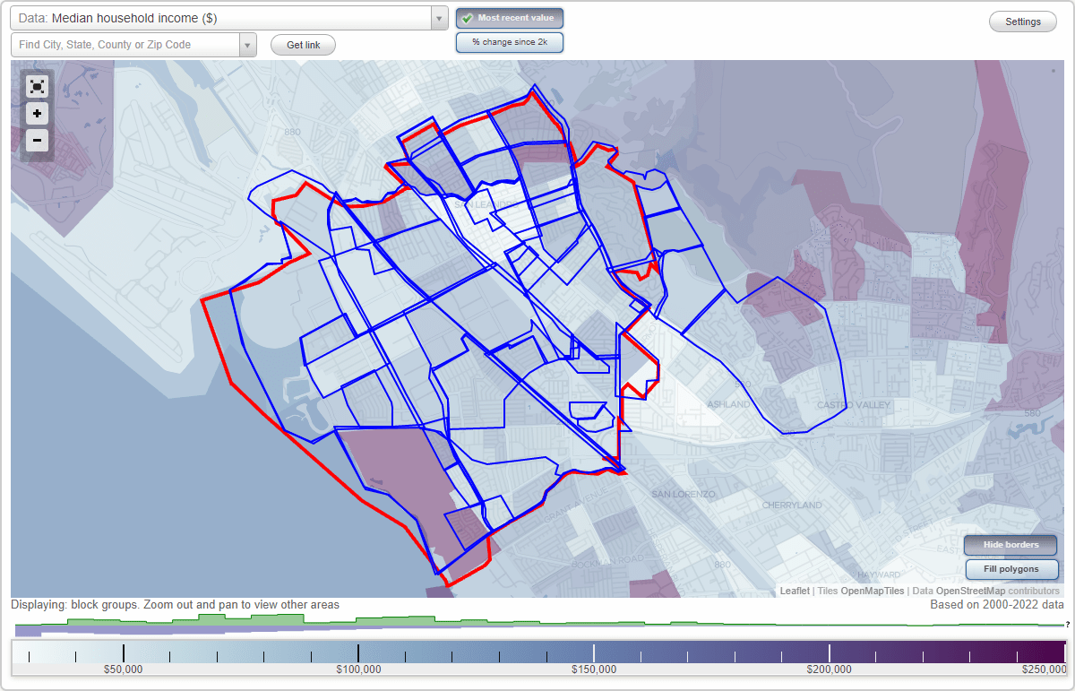 San Leandro, CA Neighborhood Map House Prices, Occupations