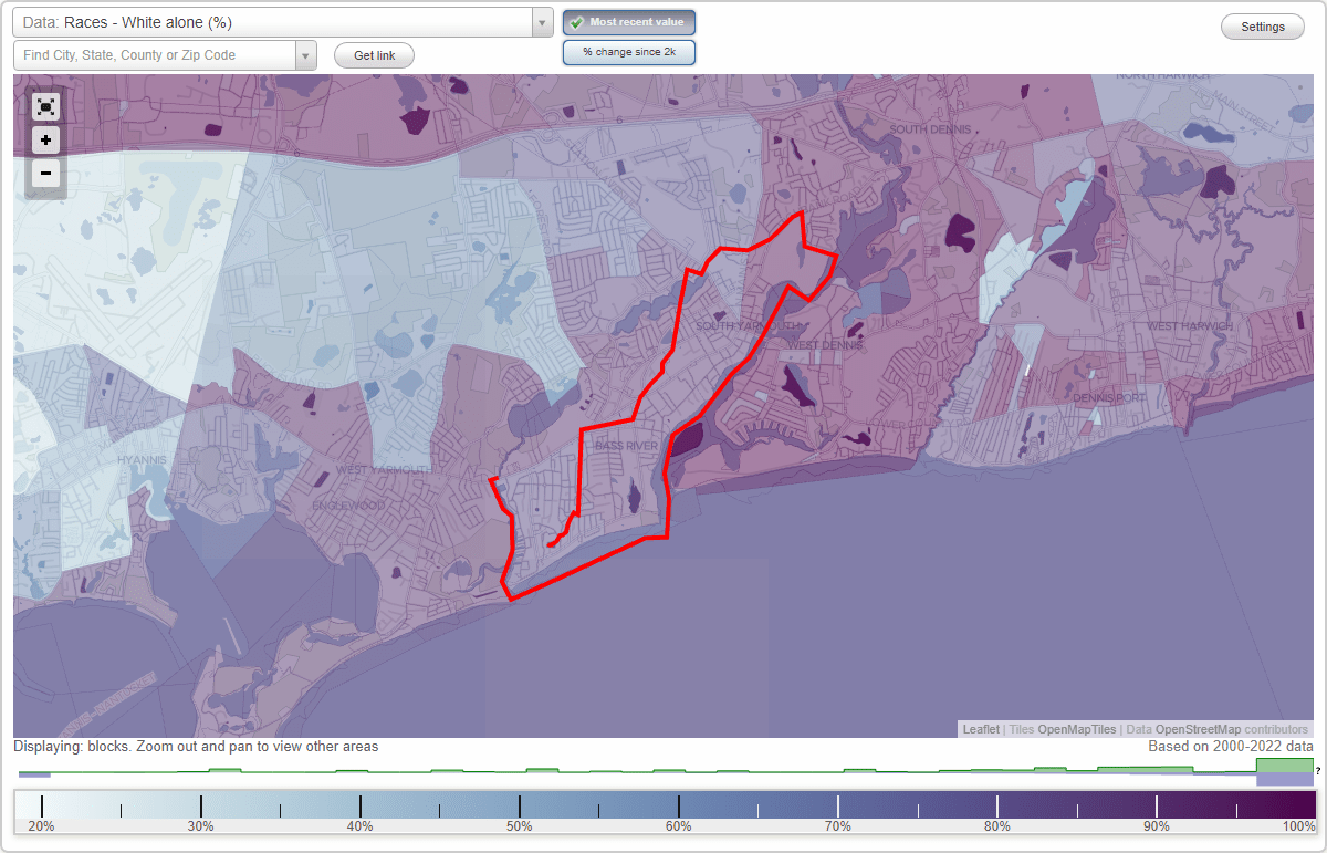 Bass River (Bass River Village) neighborhood in South Yarmouth