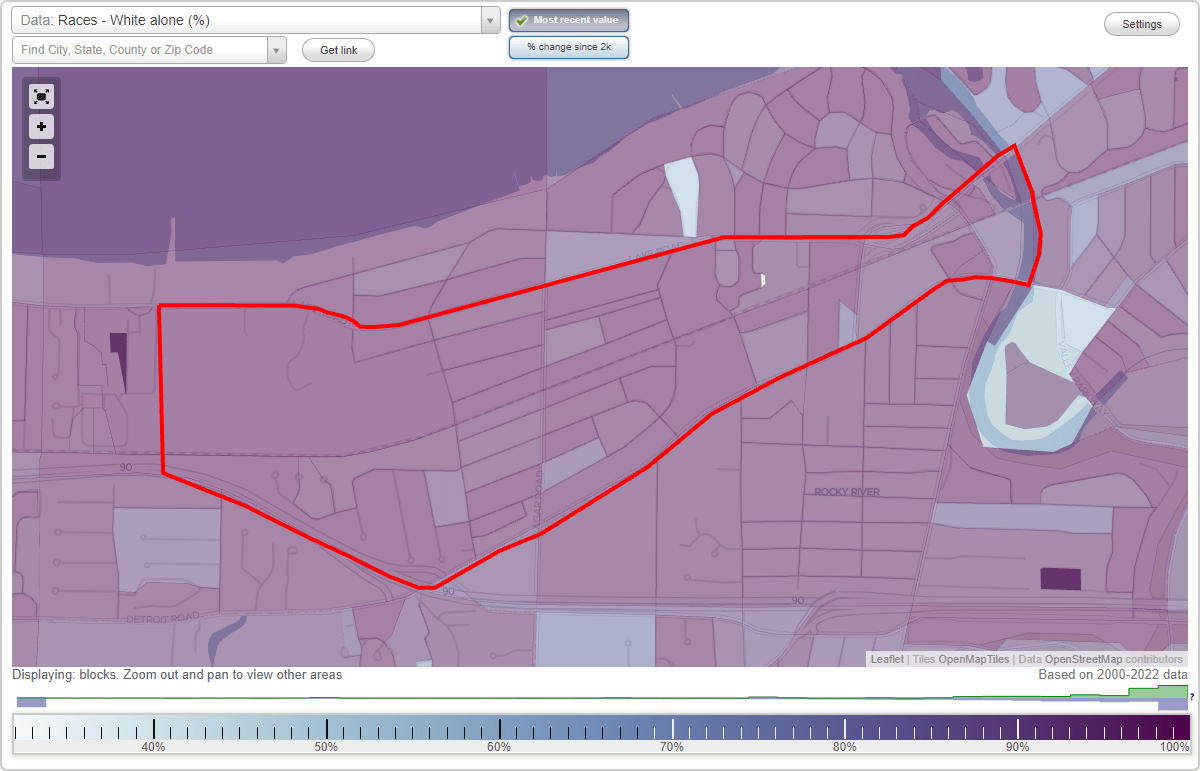 Beachcliff II (Beach Cliff Two) neighborhood in Rocky River, Ohio (OH