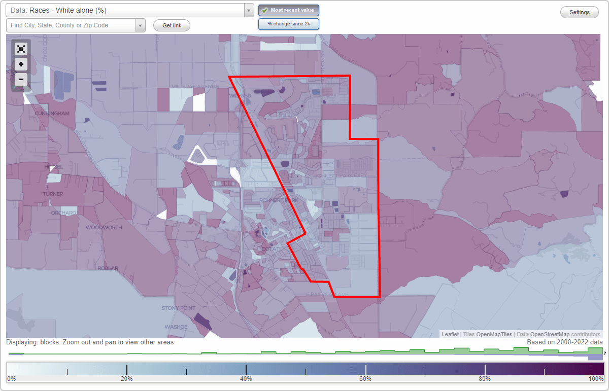East Rohnert Park (East) neighborhood in Rohnert Park, California (CA