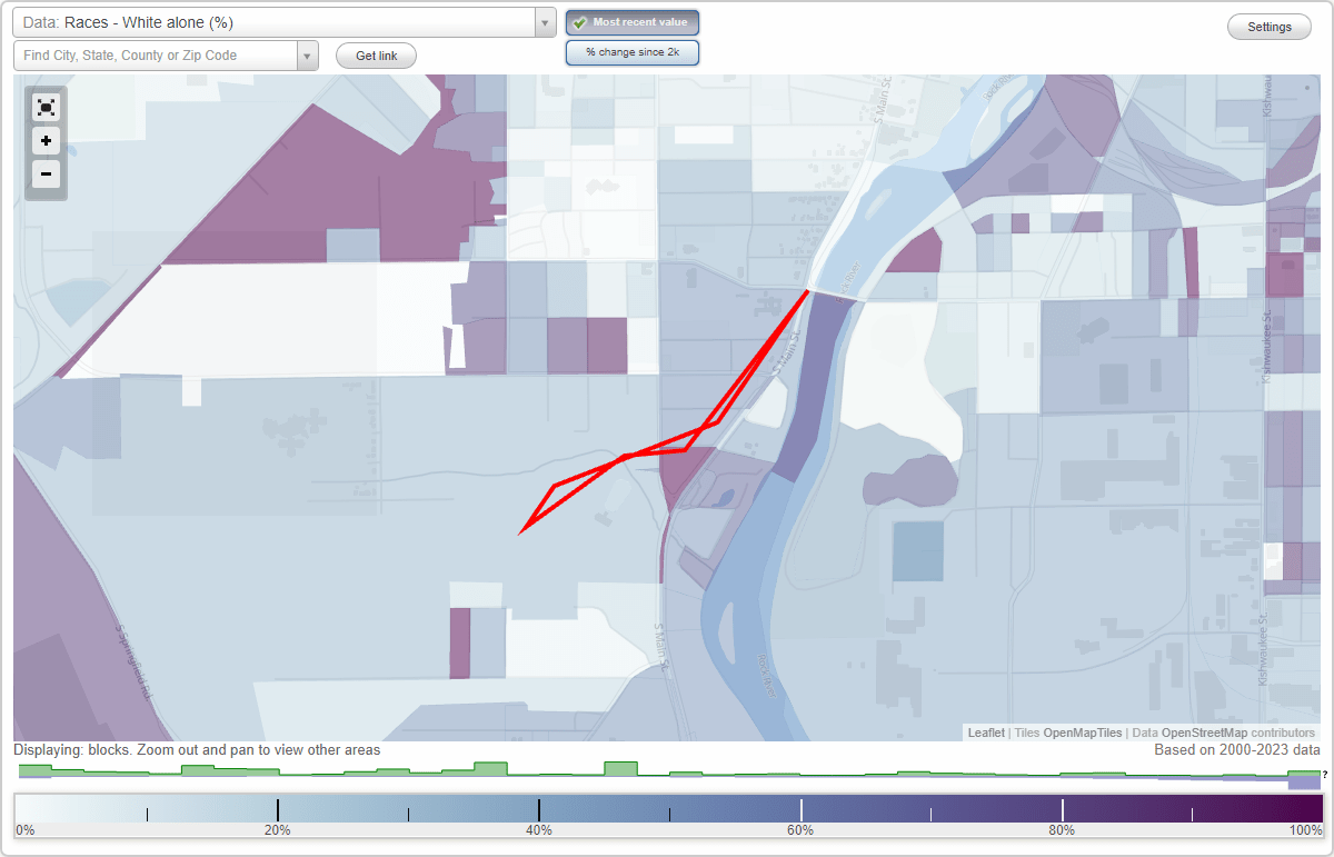 River Oaks neighborhood in Rockford, Illinois (IL), 61102 subdivision