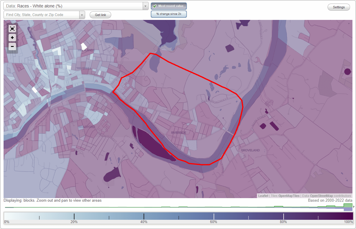 Riverside neighborhood in Haverhill, Massachusetts (MA), 01830