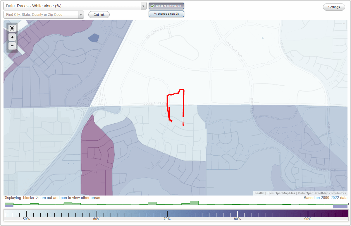 Rocky Ridge Center neighborhood in Roseville, California (CA), 95661