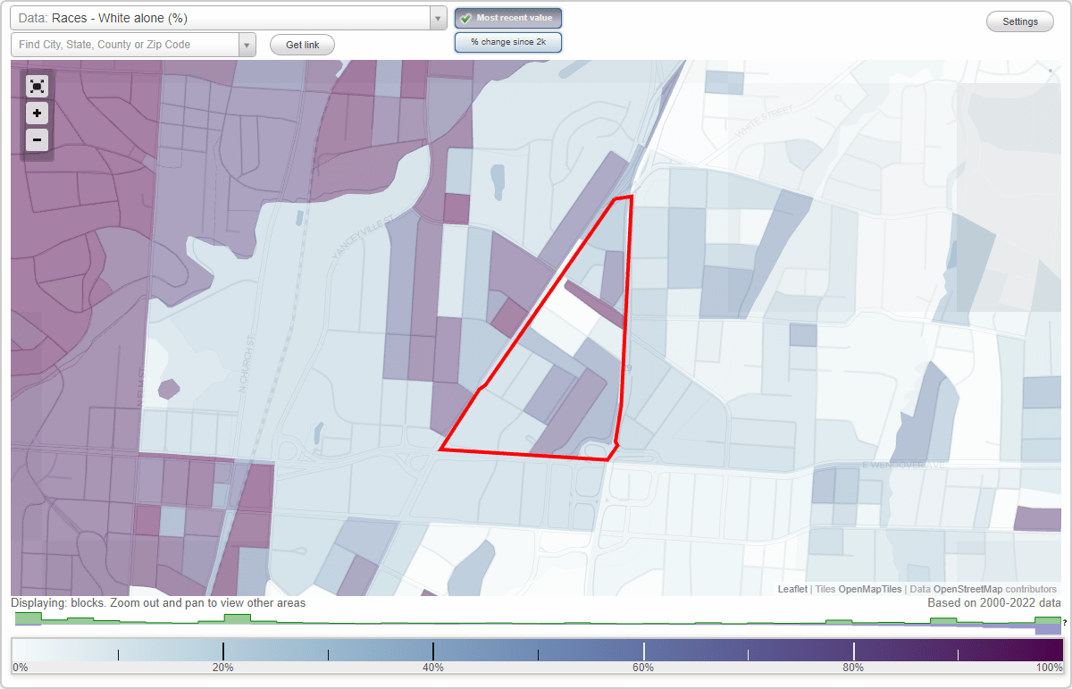 Rosewood neighborhood in Greensboro, North Carolina (NC), 27405