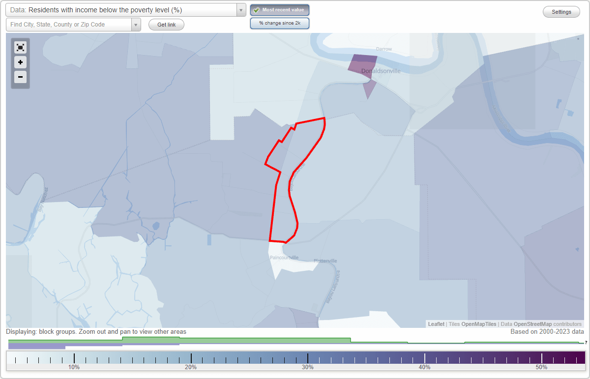 Belle Rose, Louisiana (LA) poverty rate data information about poor