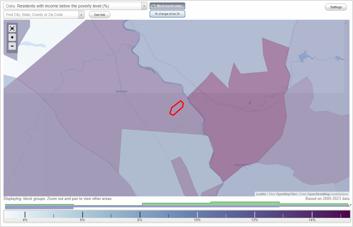 Castorland, New York (NY) poverty rate data information about poor