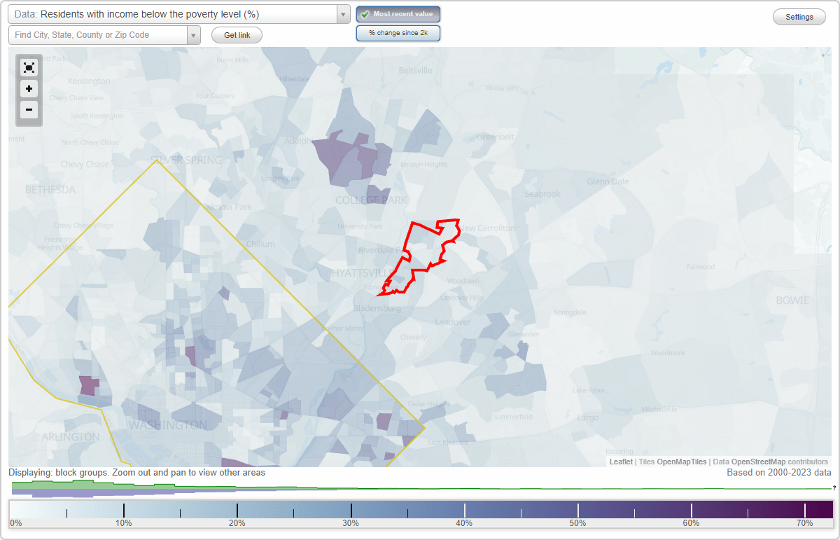 East Riverdale, Maryland (MD) poverty rate data information about