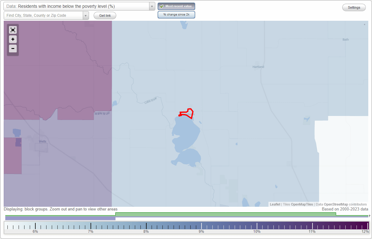 Freeborn, Minnesota (MN) poverty rate data information about poor and
