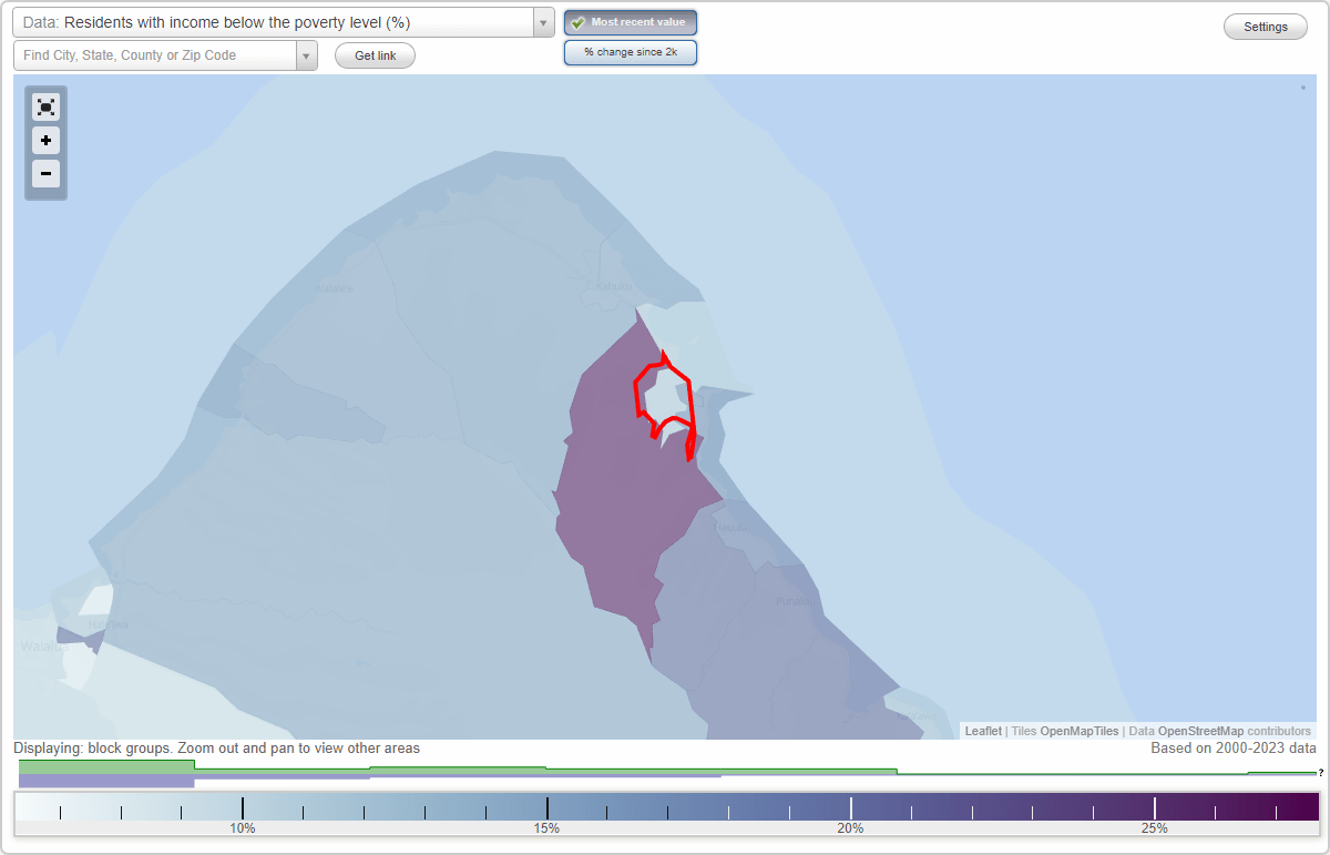 Laie, Hawaii (HI) poverty rate data information about poor and low