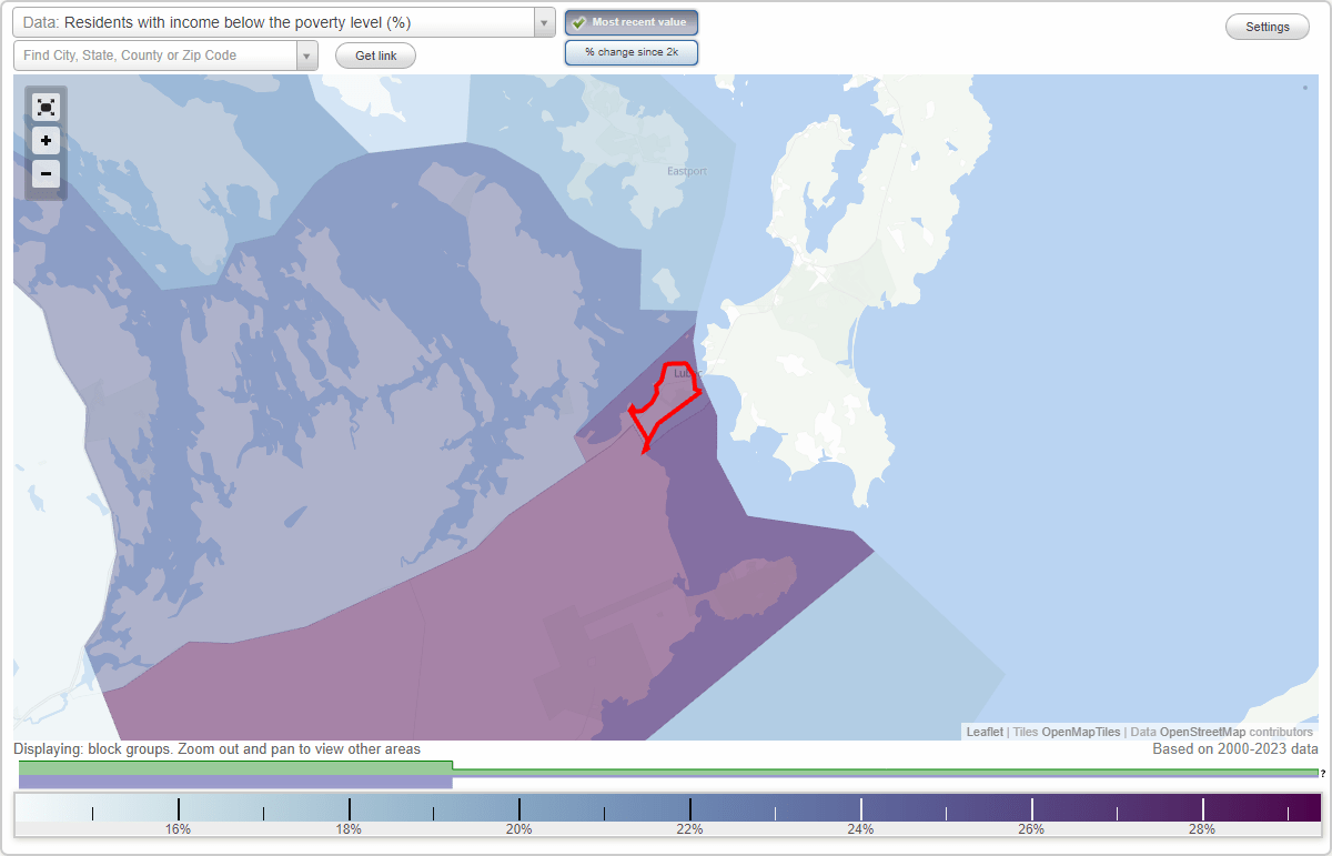 Lubec, Maine (ME) poverty rate data information about poor and low