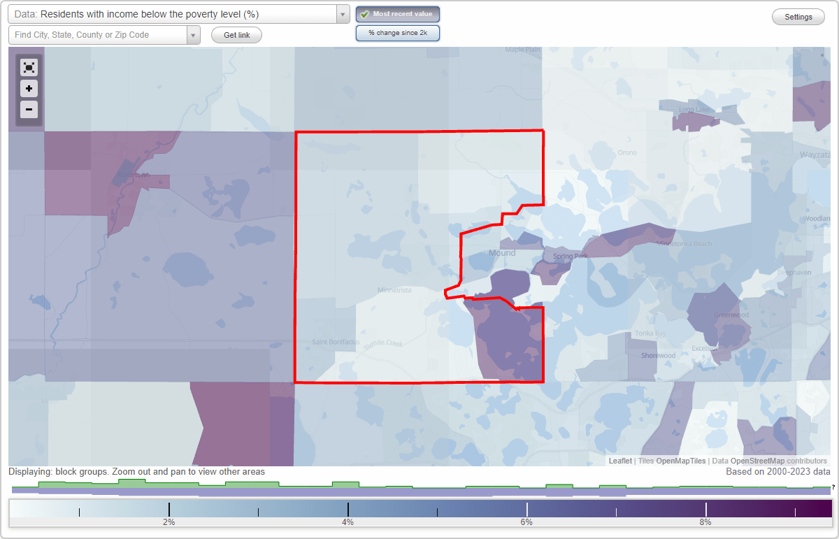 Minnesota (MN) poverty rate data information about poor