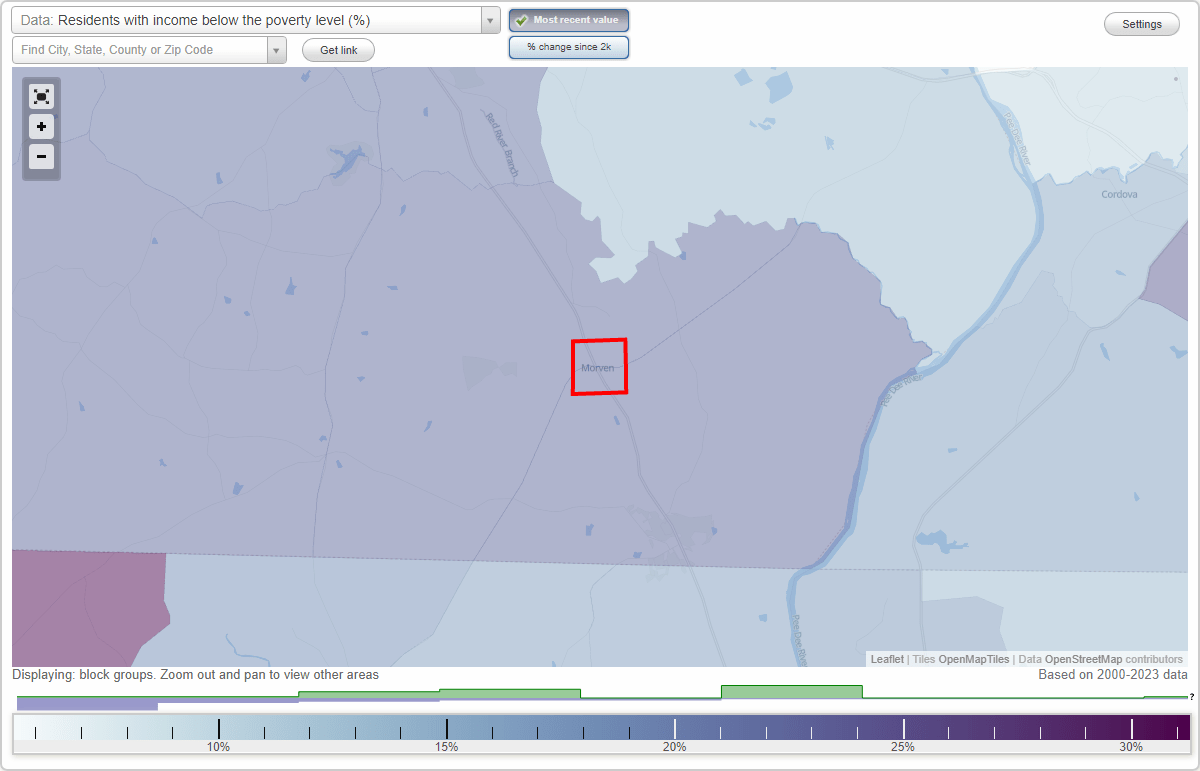 Morven, North Carolina (NC) poverty rate data information about poor