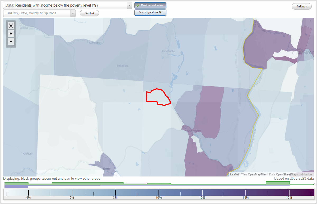 North Springfield, Vermont (VT) poverty rate data information about