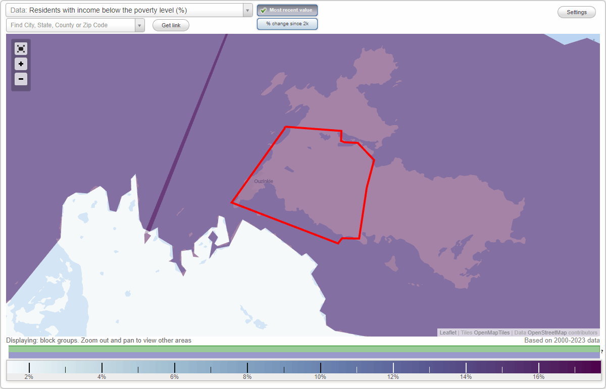 Ouzinkie, Alaska (AK) poverty rate data information about poor and