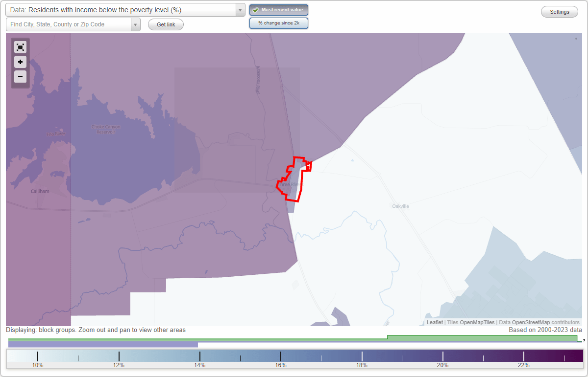 Three Rivers, Texas (TX) poverty rate data information about poor and
