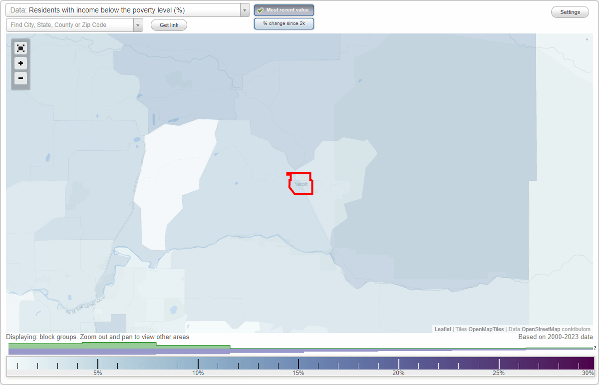 Yacolt, Washington (WA) poverty rate data information about poor and