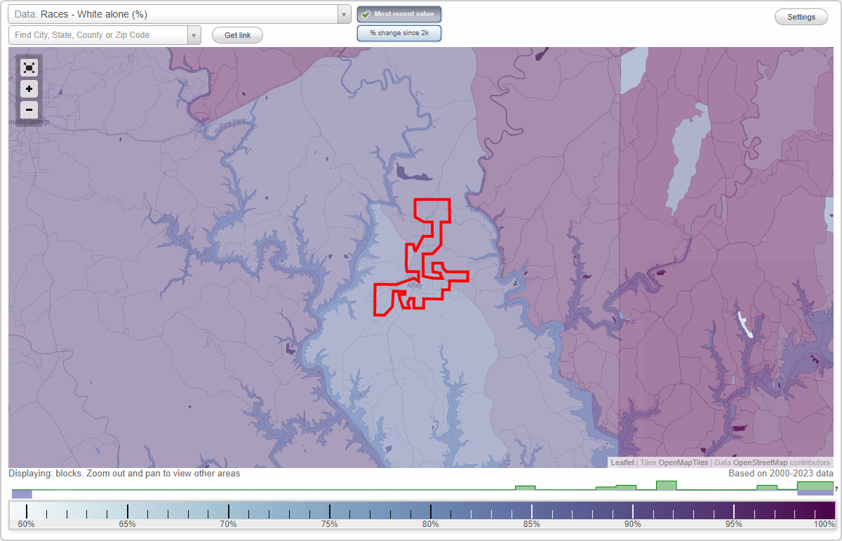 Races in Arley, Alabama (AL) White, Black, Hispanic, Asian. Ancestries
