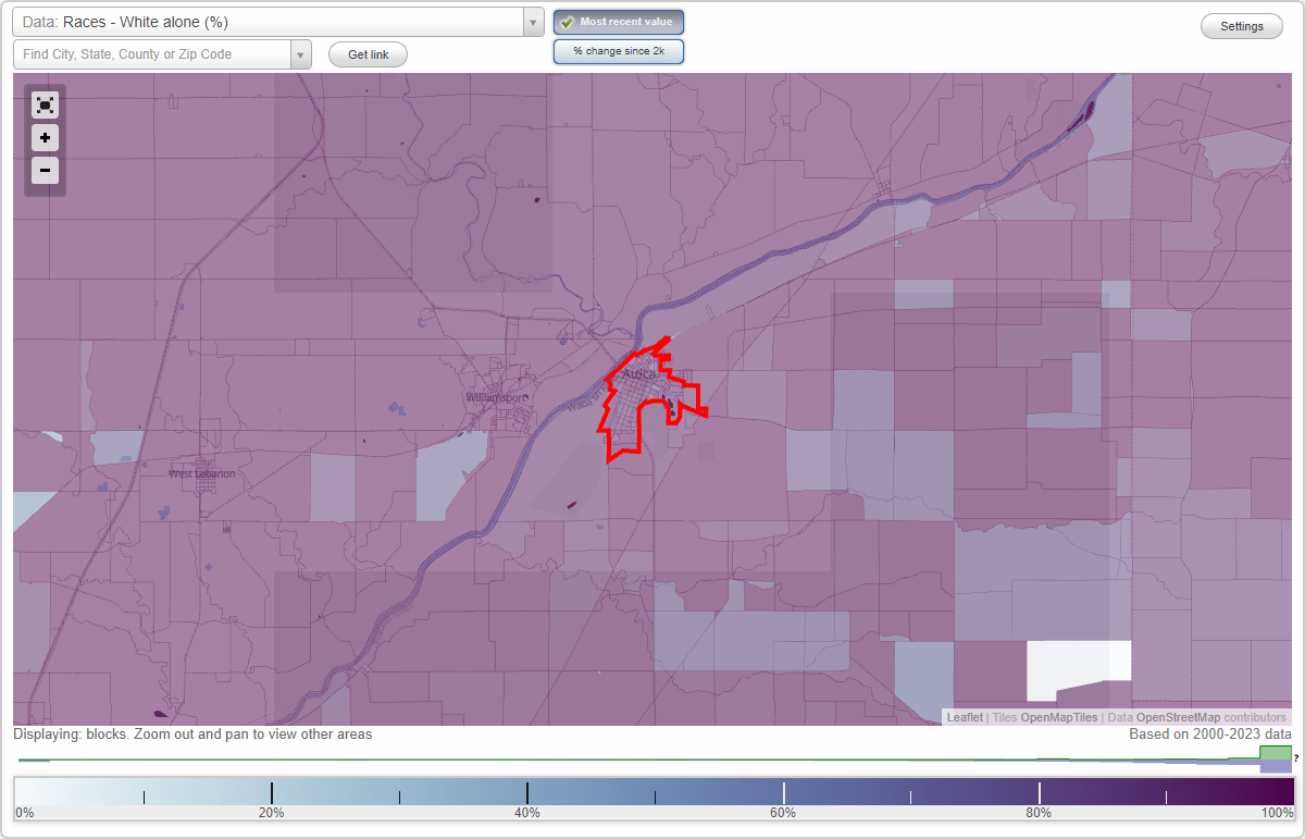 Races in Attica, Indiana (IN) White, Black, Hispanic, Asian