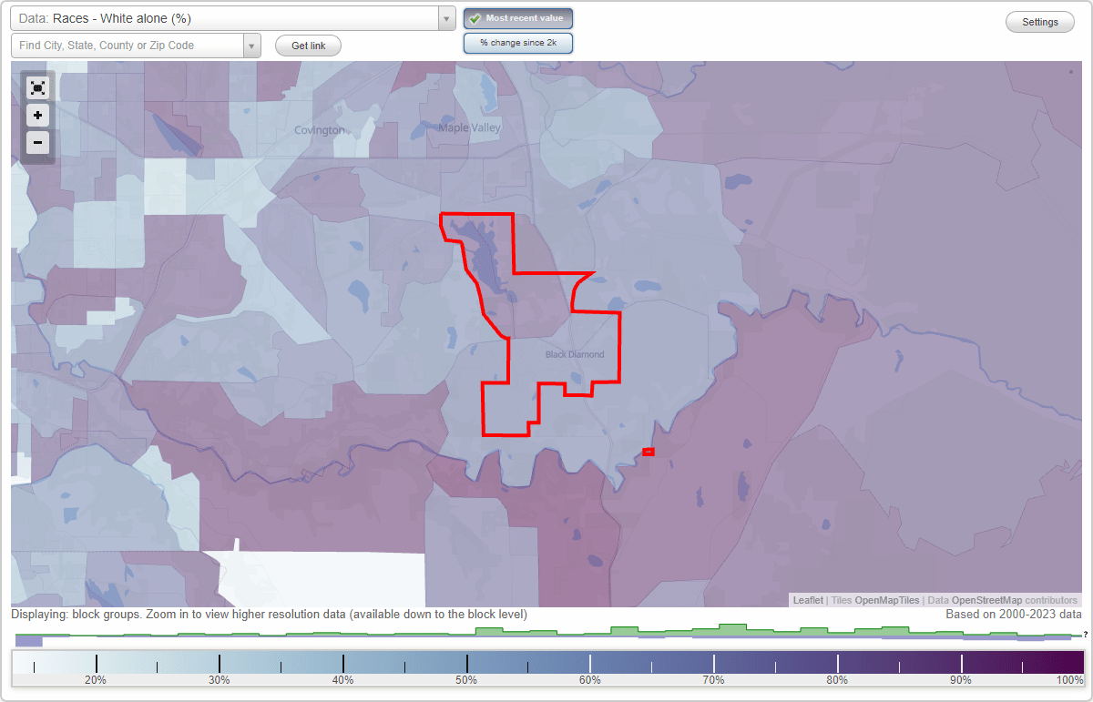 Races in Black Diamond, Washington (WA) White, Black, Hispanic, Asian