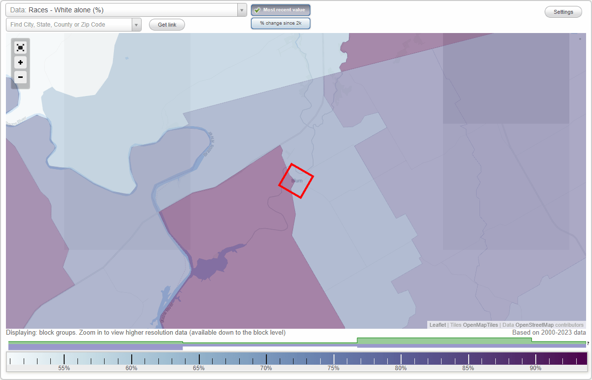 Races in Blum, Texas (TX) White, Black, Hispanic, Asian. Ancestries