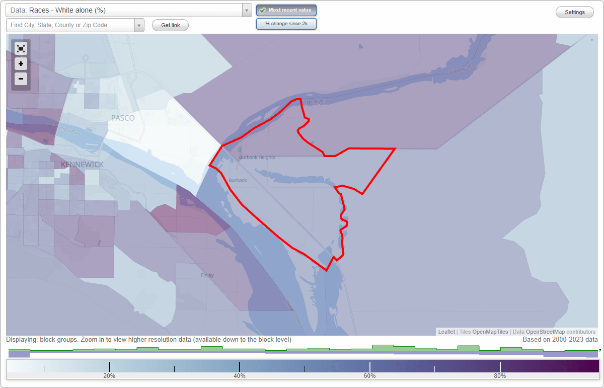 Races in Burbank, Washington (WA) White, Black, Hispanic, Asian