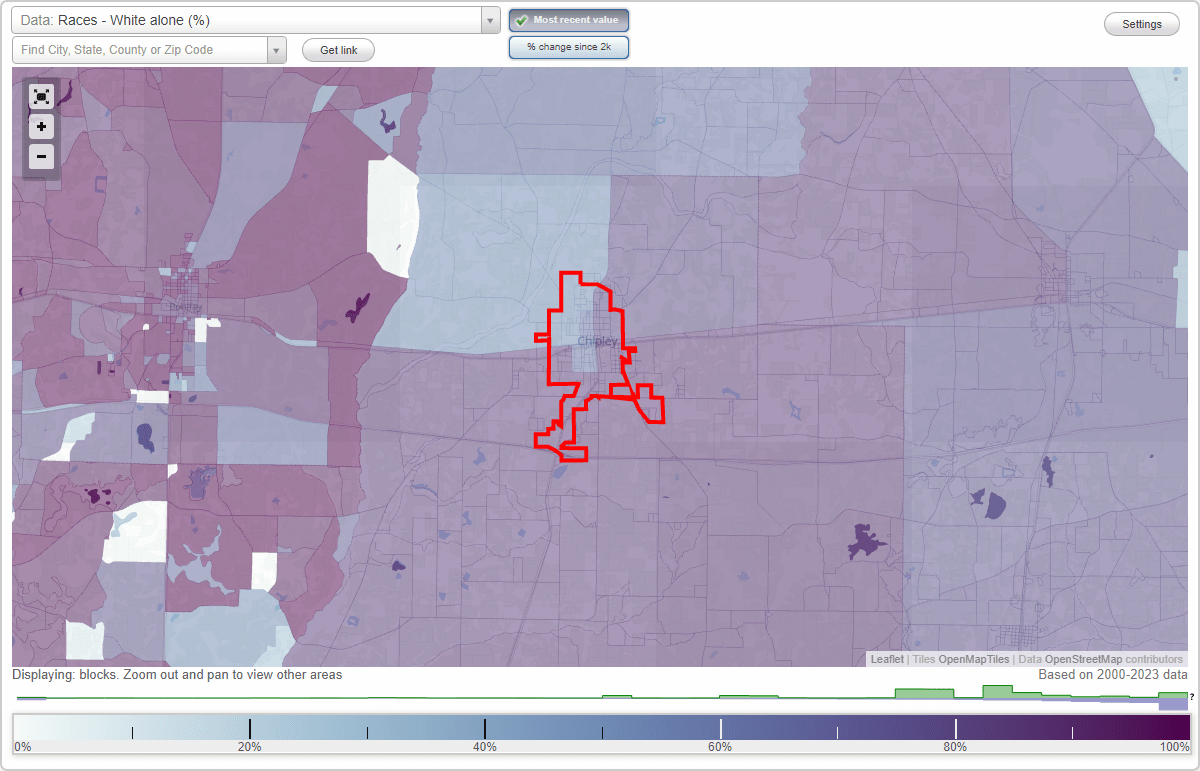 Races in Chipley, Florida (FL) White, Black, Hispanic, Asian