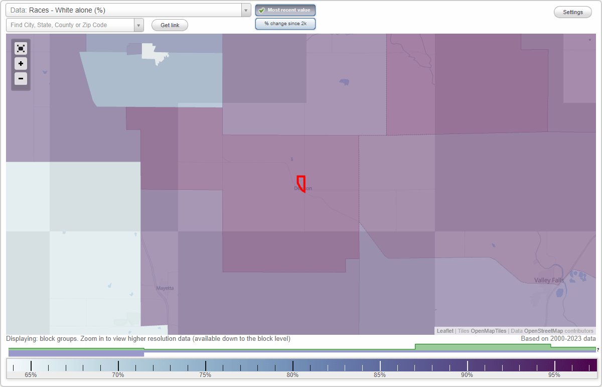 Races in Denison, Kansas (KS) White, Black, Hispanic, Asian