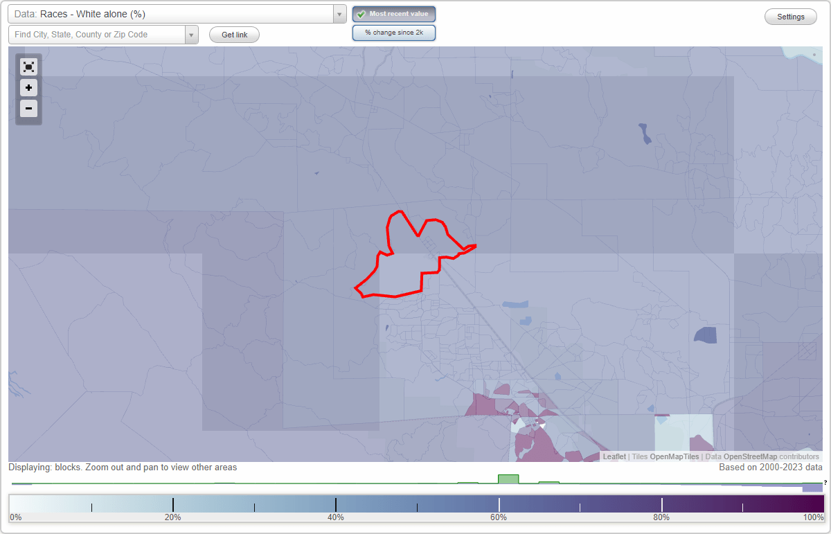 Races in Derby Acres, California (CA) White, Black, Hispanic, Asian