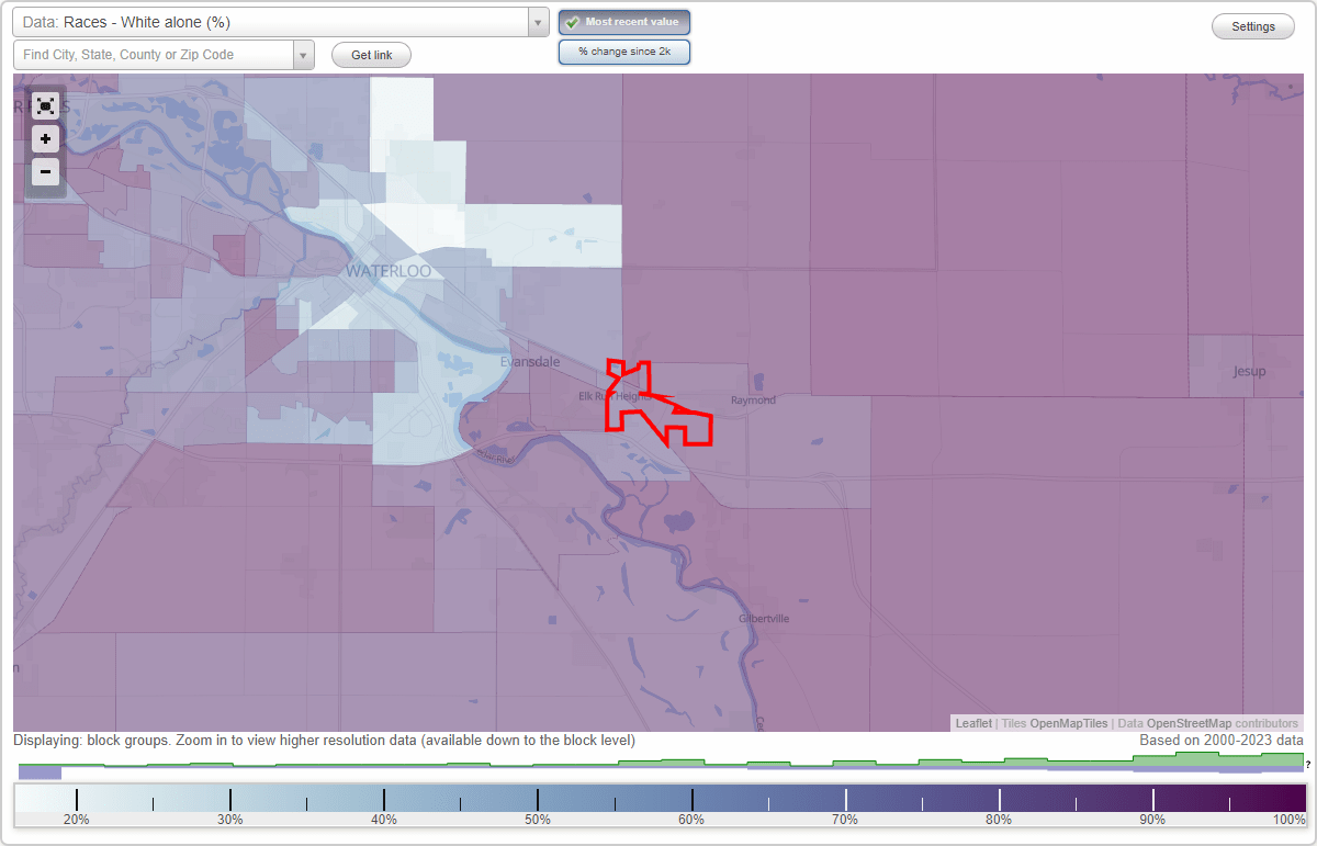 Races in Elk Run Heights, Iowa (IA) White, Black, Hispanic, Asian