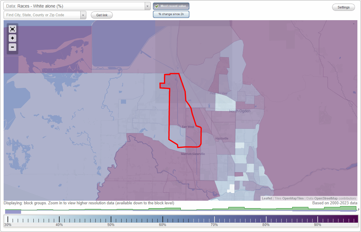 Races in Farr West, Utah (UT) White, Black, Hispanic, Asian