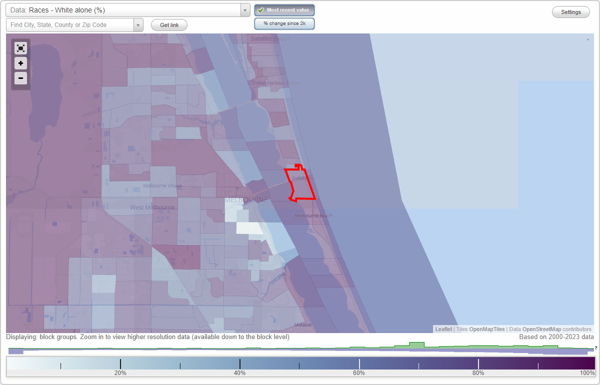 Races in Indialantic, Florida (FL) White, Black, Hispanic, Asian. Ancestries, Foreignborn