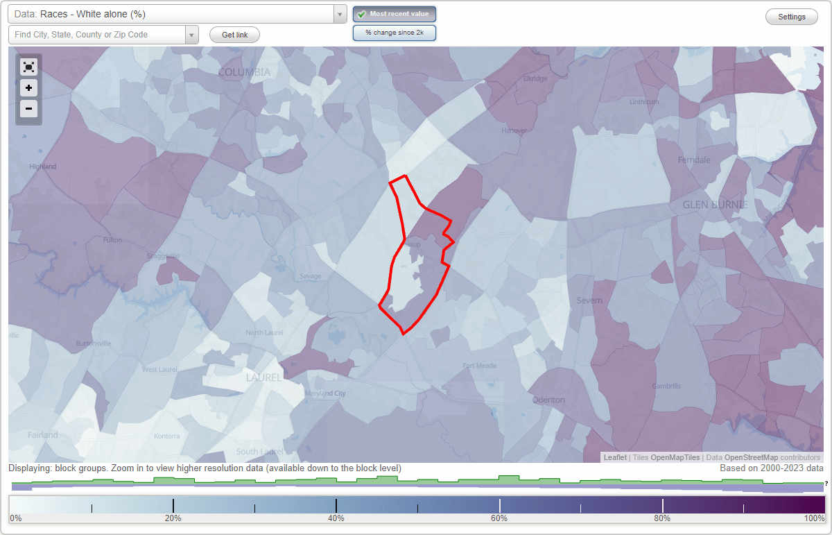 Races in Jessup, Maryland (MD) White, Black, Hispanic, Asian