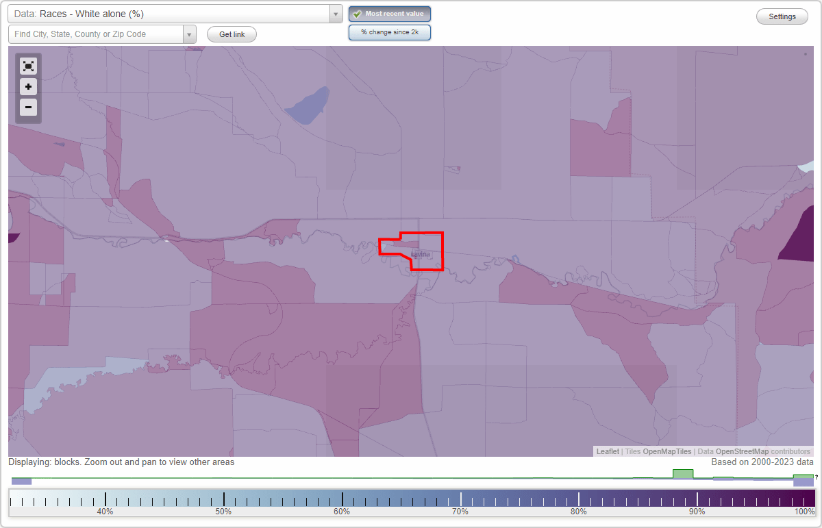 Races in Lavina, Montana (MT) White, Black, Hispanic, Asian