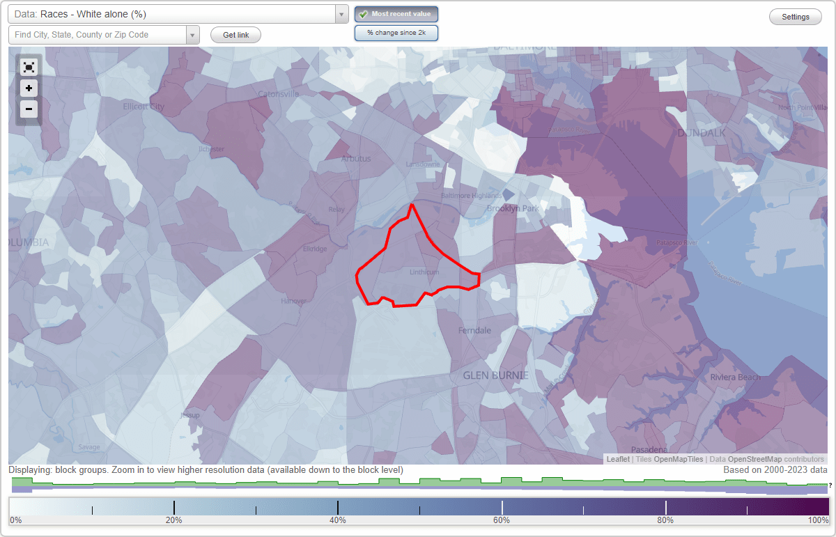 Races in Linthicum, Maryland (MD) White, Black, Hispanic, Asian