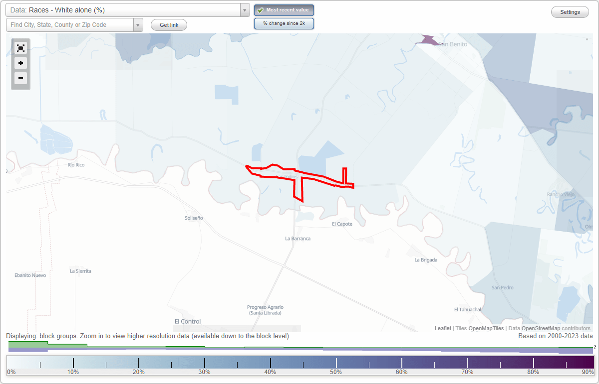 Races in Los Indios, Texas (TX) White, Black, Hispanic, Asian
