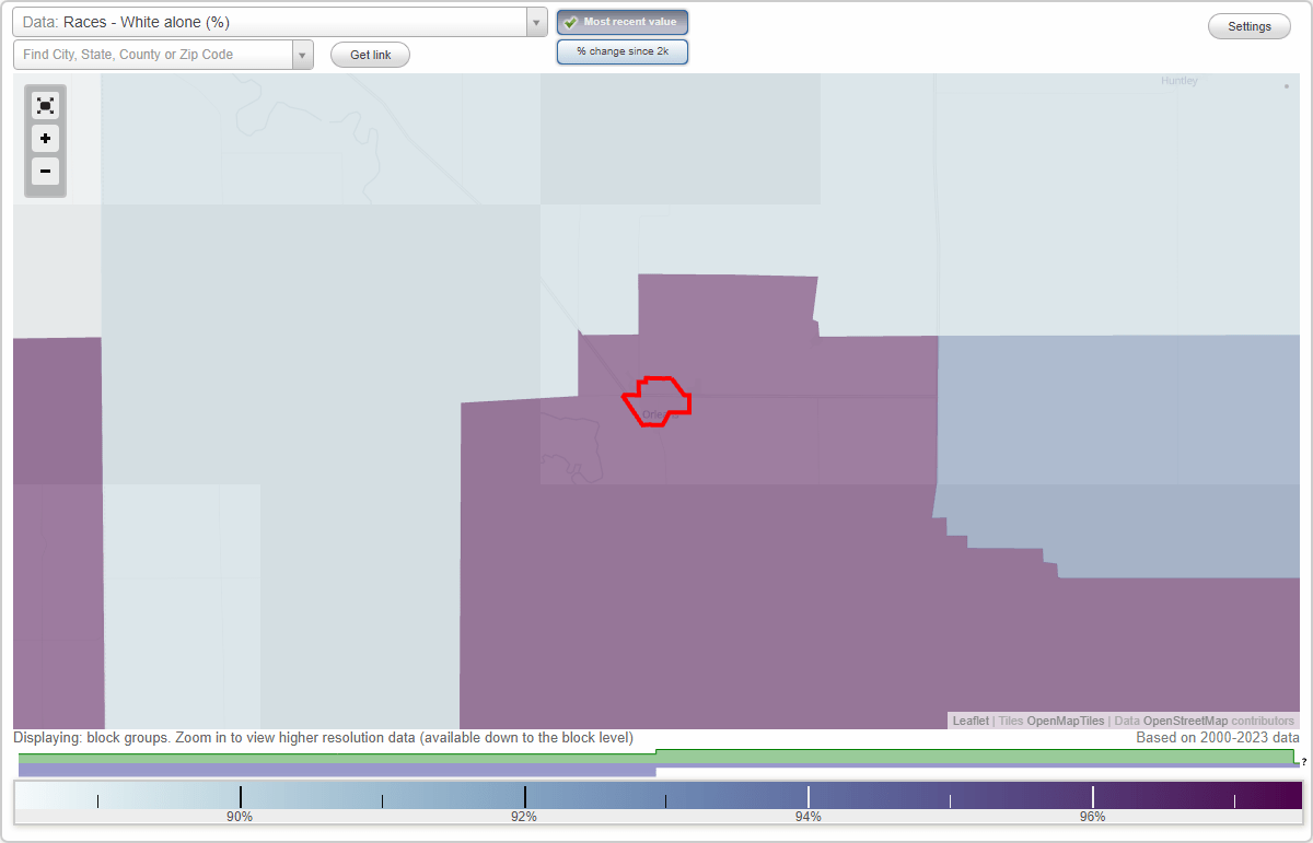Races in Orleans, Nebraska (NE) White, Black, Hispanic, Asian