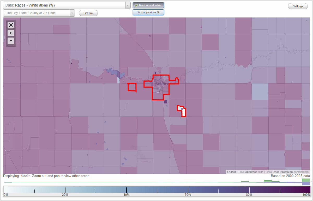 Races in Park River, North Dakota (ND) White, Black, Hispanic, Asian