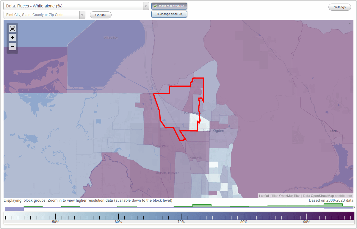 Races in Pleasant View, Utah (UT) White, Black, Hispanic, Asian