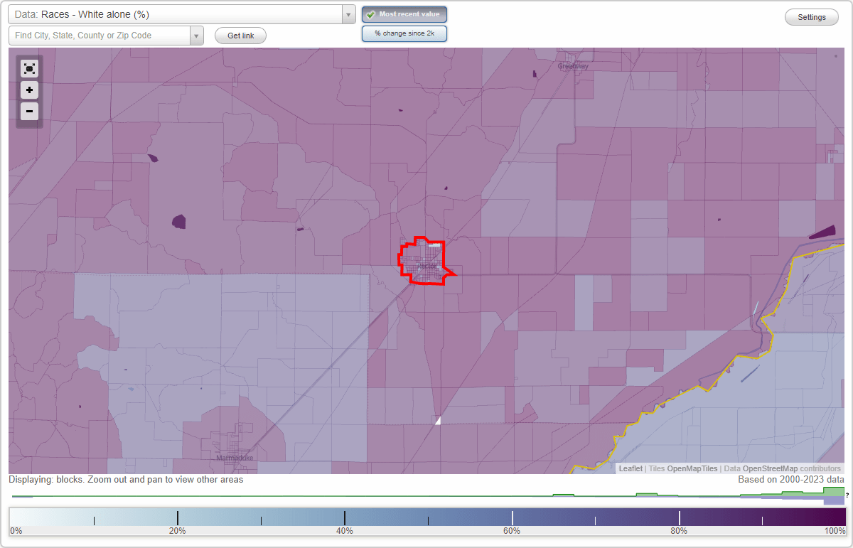 Races in Rector, Arkansas (AR) White, Black, Hispanic, Asian