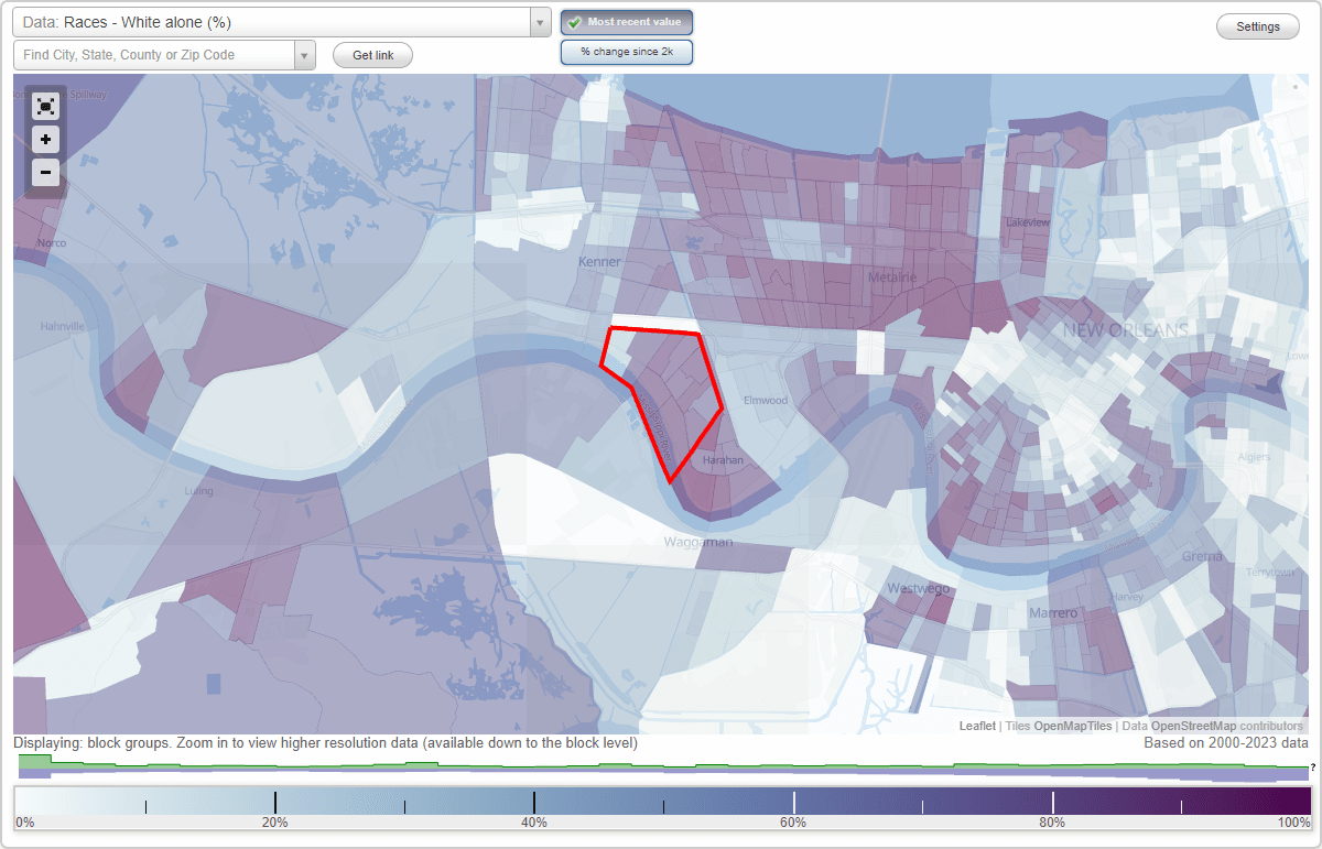 Races in River Ridge, Louisiana (LA) White, Black, Hispanic, Asian