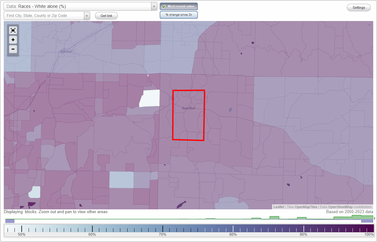 Races in Rose Bud, Arkansas (AR) White, Black, Hispanic, Asian