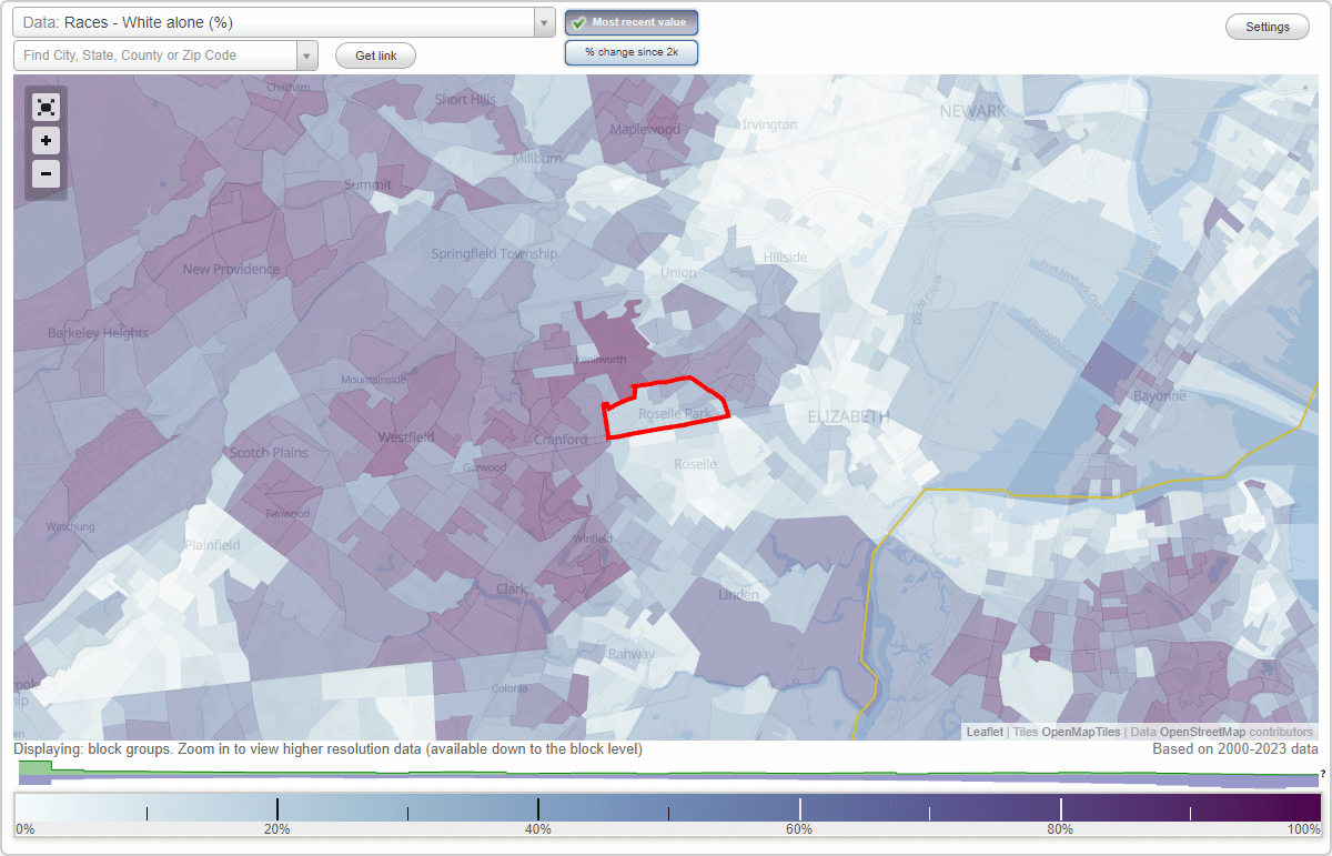 Races in Roselle Park, New Jersey (NJ) White, Black, Hispanic, Asian