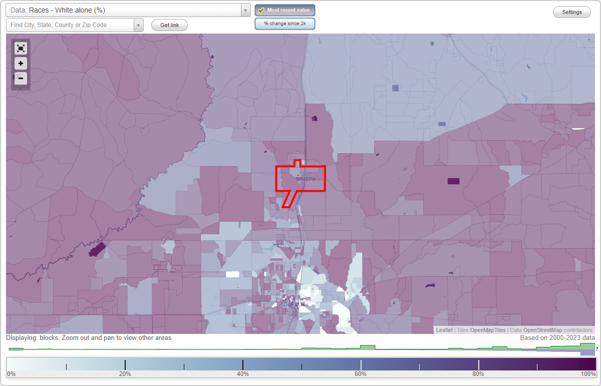 Races in Rosepine, Louisiana (LA) White, Black, Hispanic, Asian