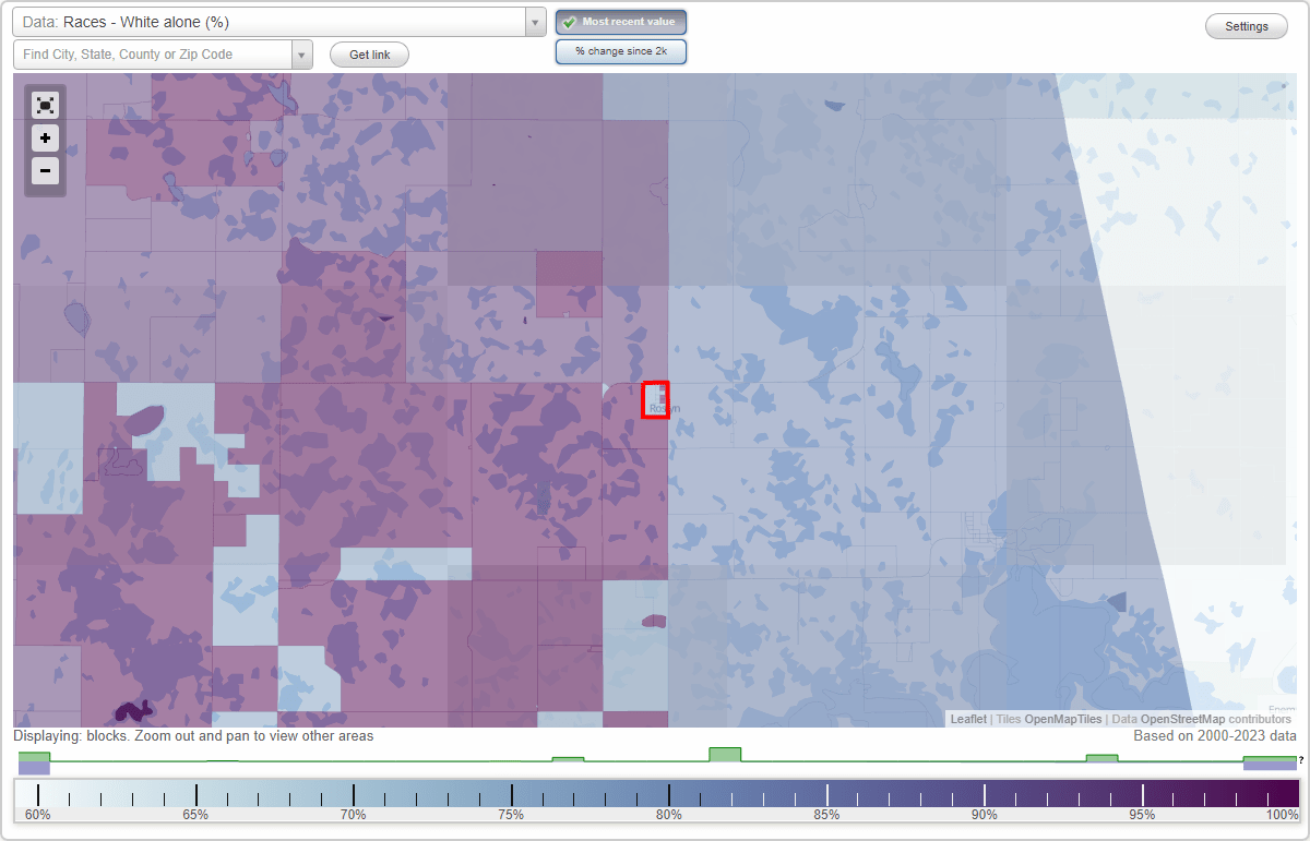 Races in Roslyn, South Dakota (SD) White, Black, Hispanic, Asian