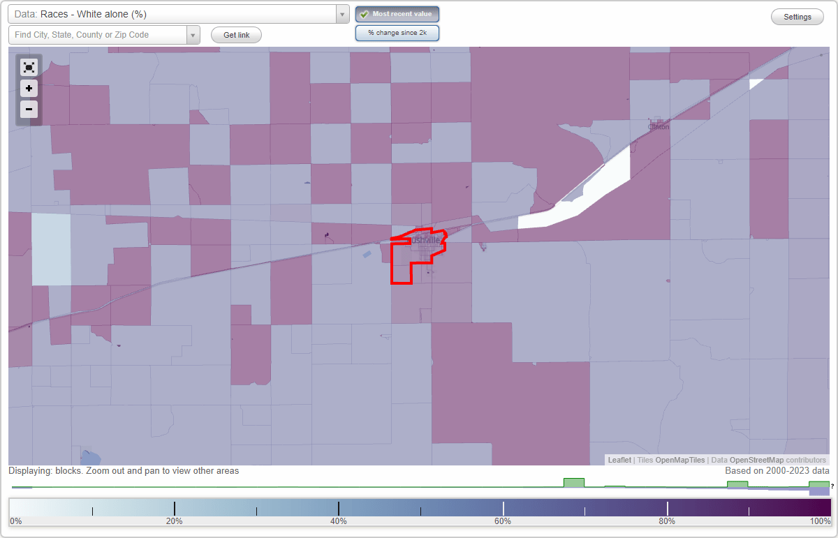 Races in Rushville, Nebraska (NE) White, Black, Hispanic, Asian