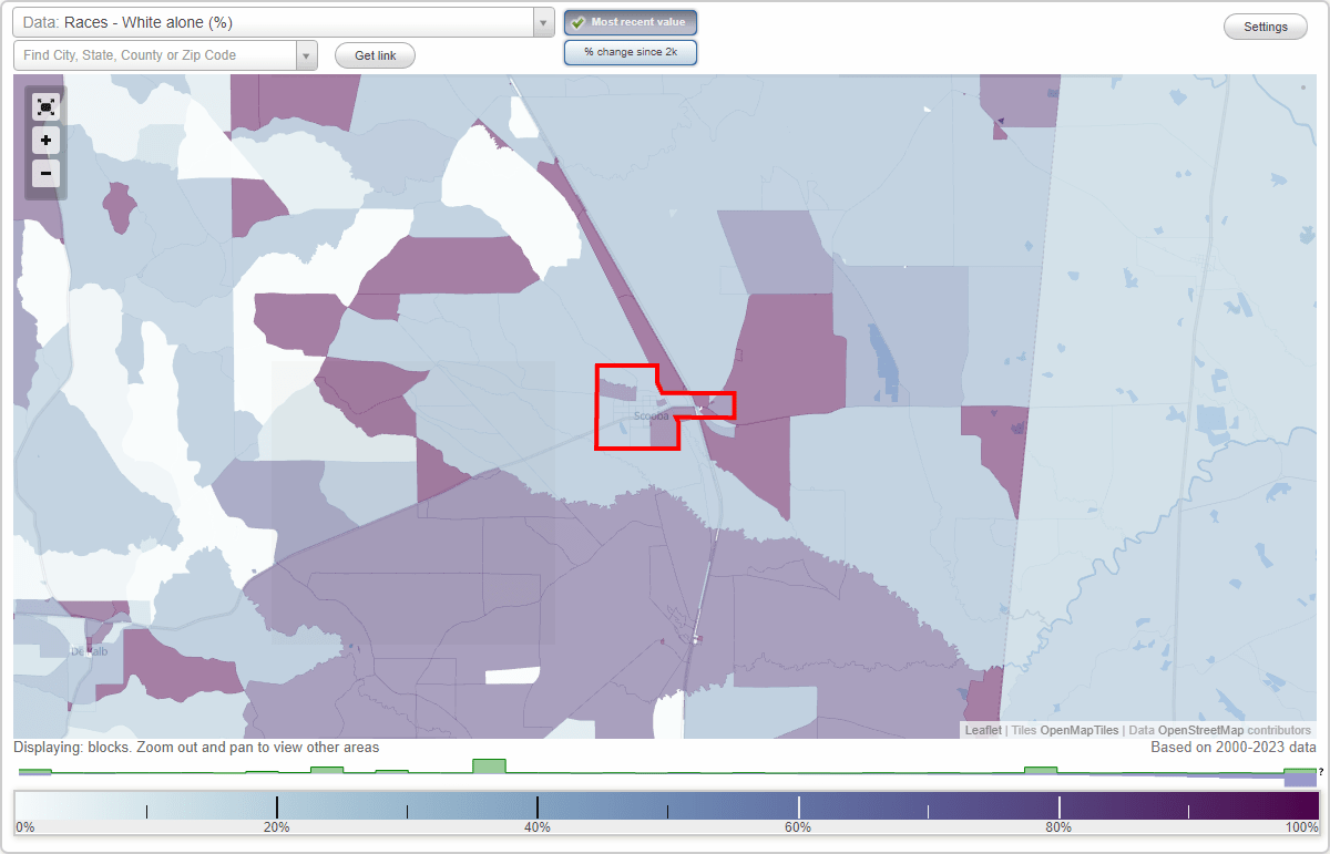 Races in Scooba, Mississippi (MS) White, Black, Hispanic, Asian
