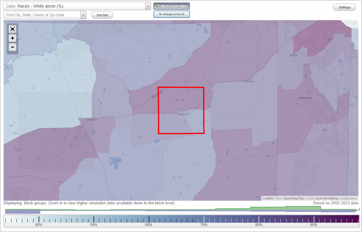 Races in Alabama (AL) White, Black, Hispanic, Asian